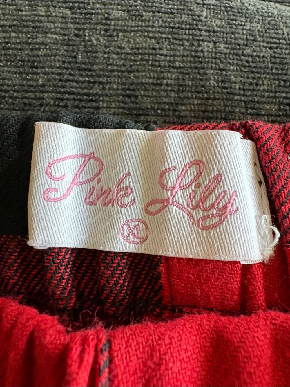 Pink Lily Red and Black Plaid Athletic Drawstring Shorts - Picture 2 of 3